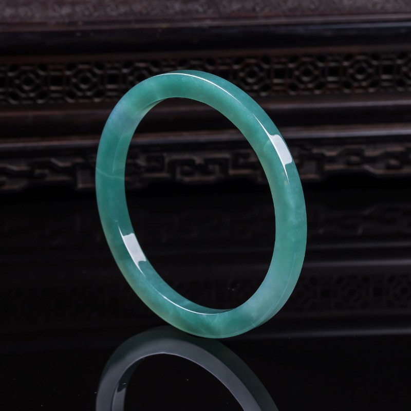 Bracelets - Natural Emerald 48-62mm Burmese Emerald Jade