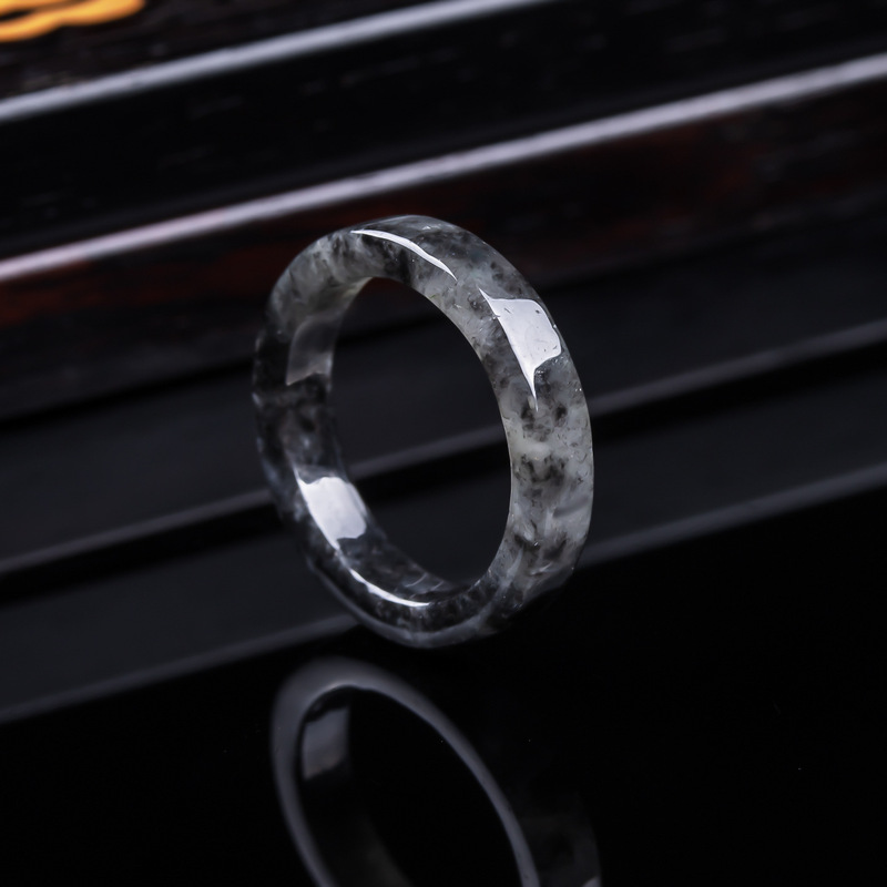 Rings - Natural A-grade Burmese , black jadeite