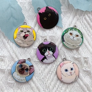 10pcs cartoon animal cat ename - Earrings 评论和价格