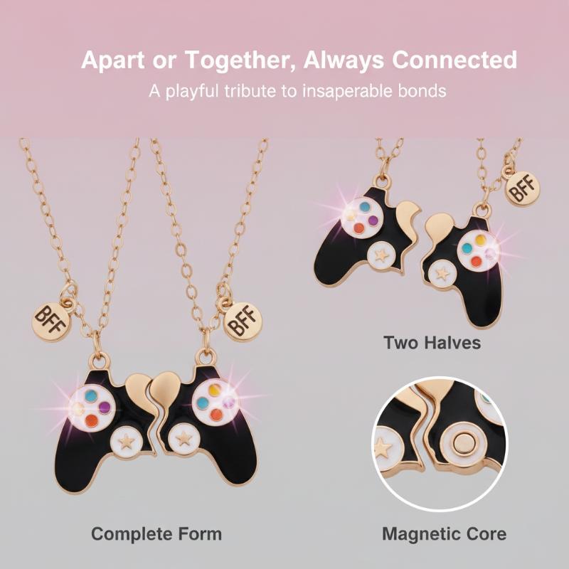 2Pcs Magnetic Game Controller  - Magnetic Couple Matching Necklaces 评论和价格