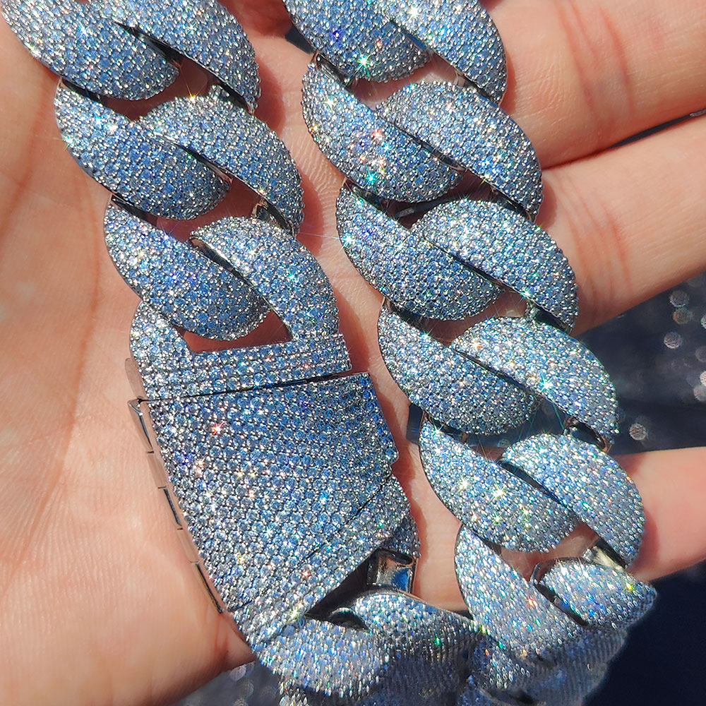 Luxury 24MM 6 Rows Cluster 5A  - Cuban Link Chain 12Mm 评论和价格