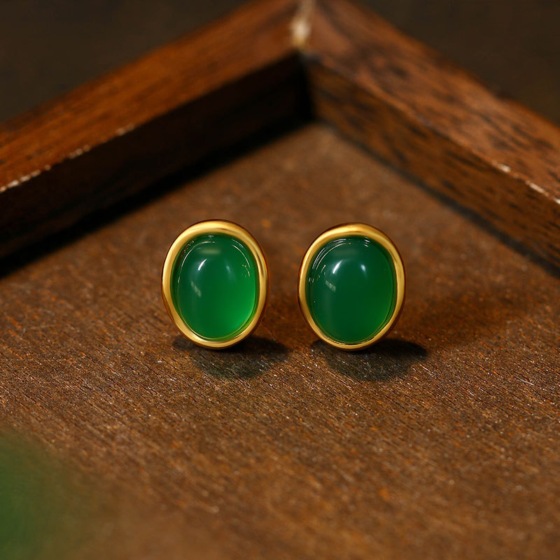 Green Natural Jade Earrings Ta - Earrings 评论和价格
