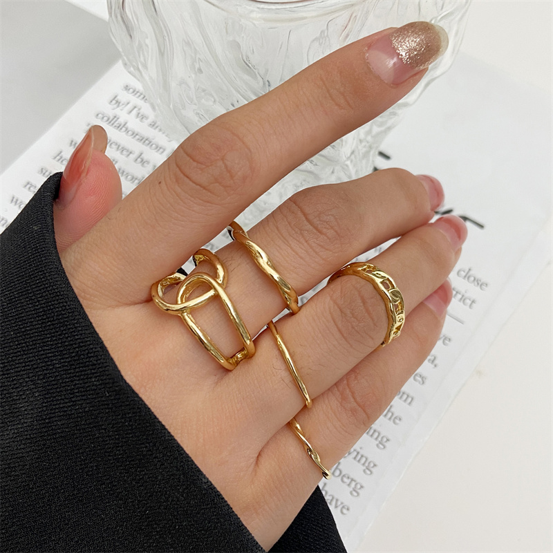 Metal Bead Punk Ring Set Slive - Vintage Punk Knuckle Rings Set 评论和价格