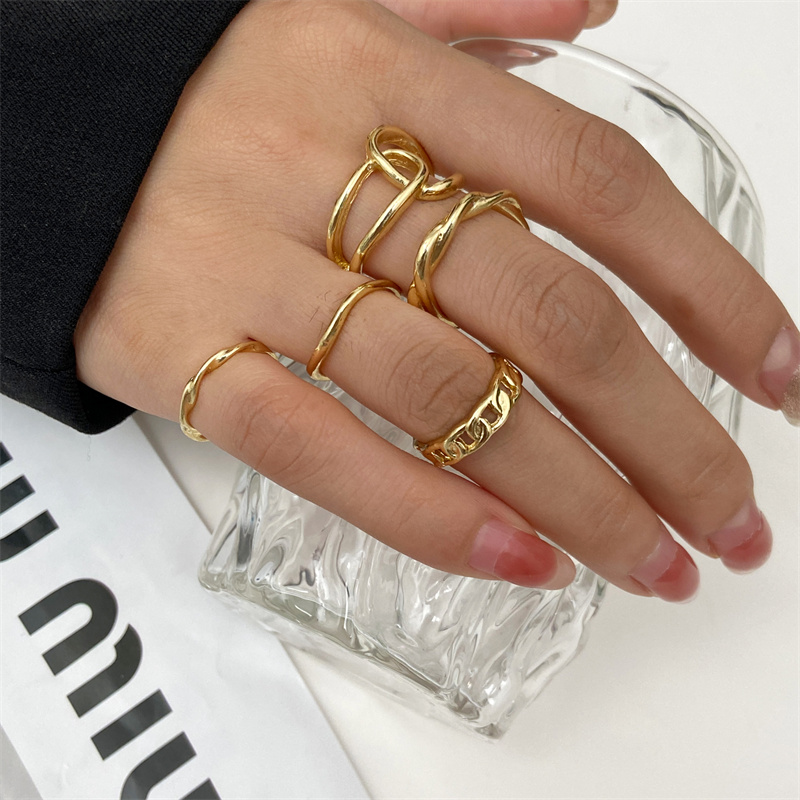 Metal Bead Punk Ring Set Slive - Vintage Punk Knuckle Rings Set 评论和价格