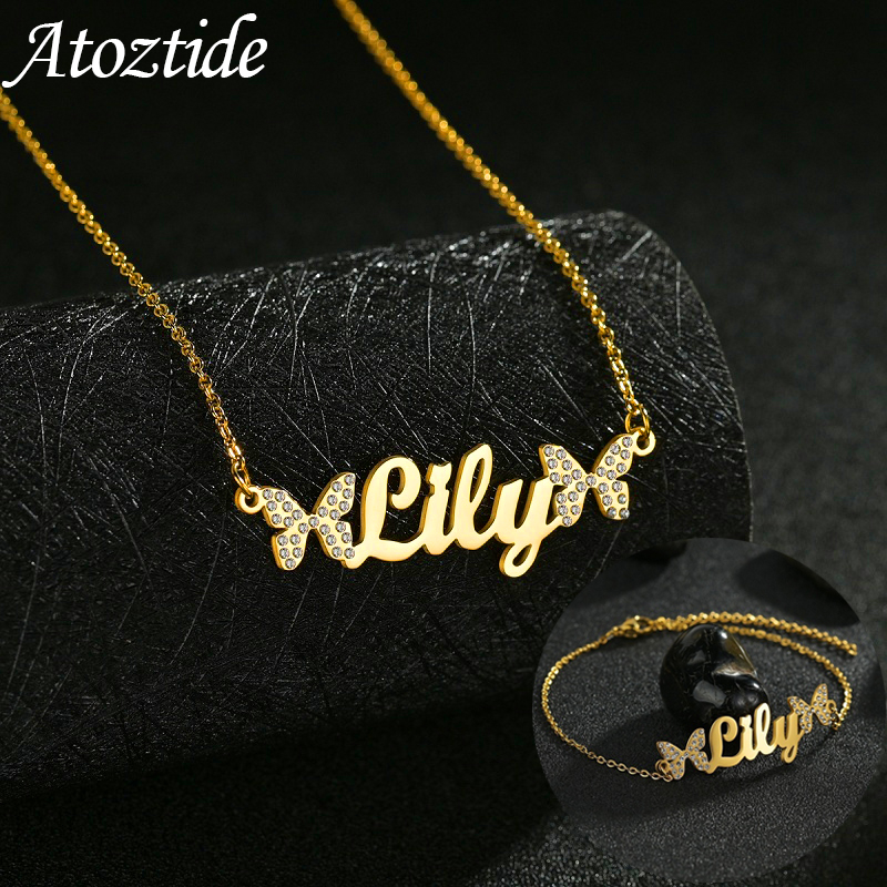 Atoztide Customized Jewelry Se - Custom Name Necklace Stainless Steel 评论和价格