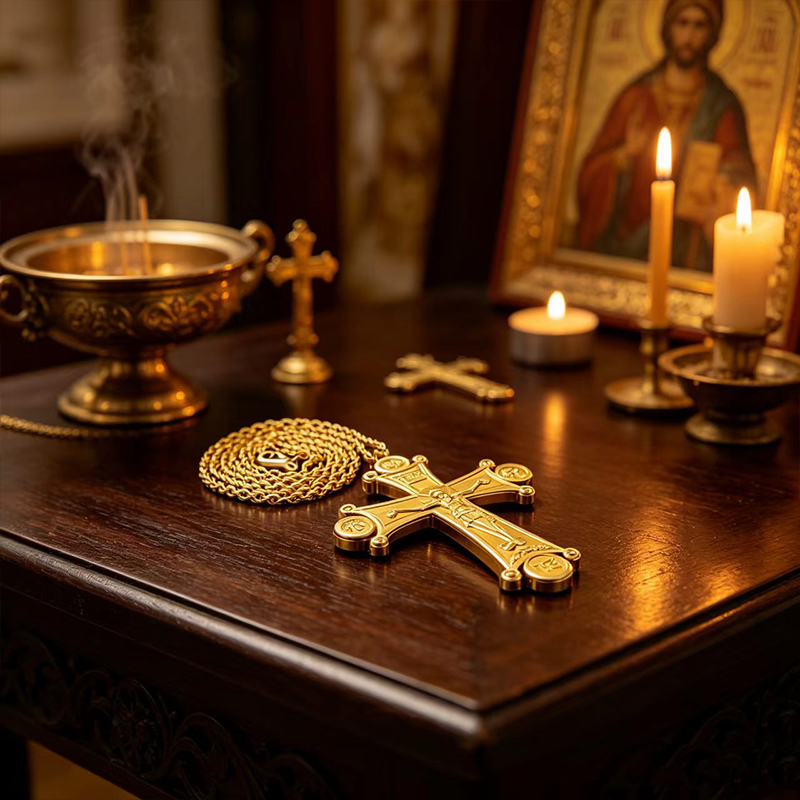 Premium Orthodox Crucifix Neck - Cross Pendant Necklace Gold 评论和价格