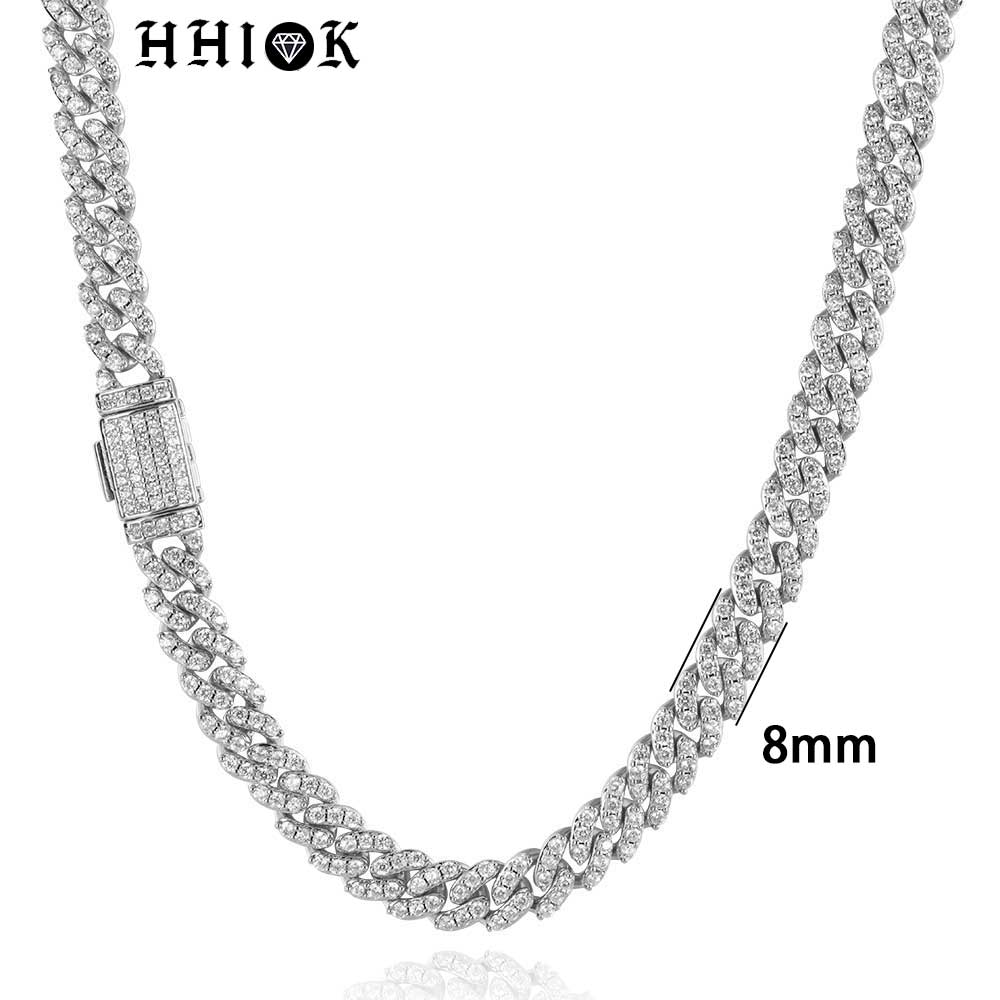 8MM1Row Zircon Women's Necklac - Cuban Link Chain 12Mm 评论和价格