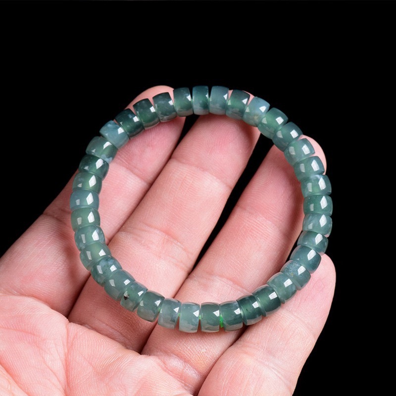 Natural Grade A Jadeite Blue W - Bracelets 评论和价格