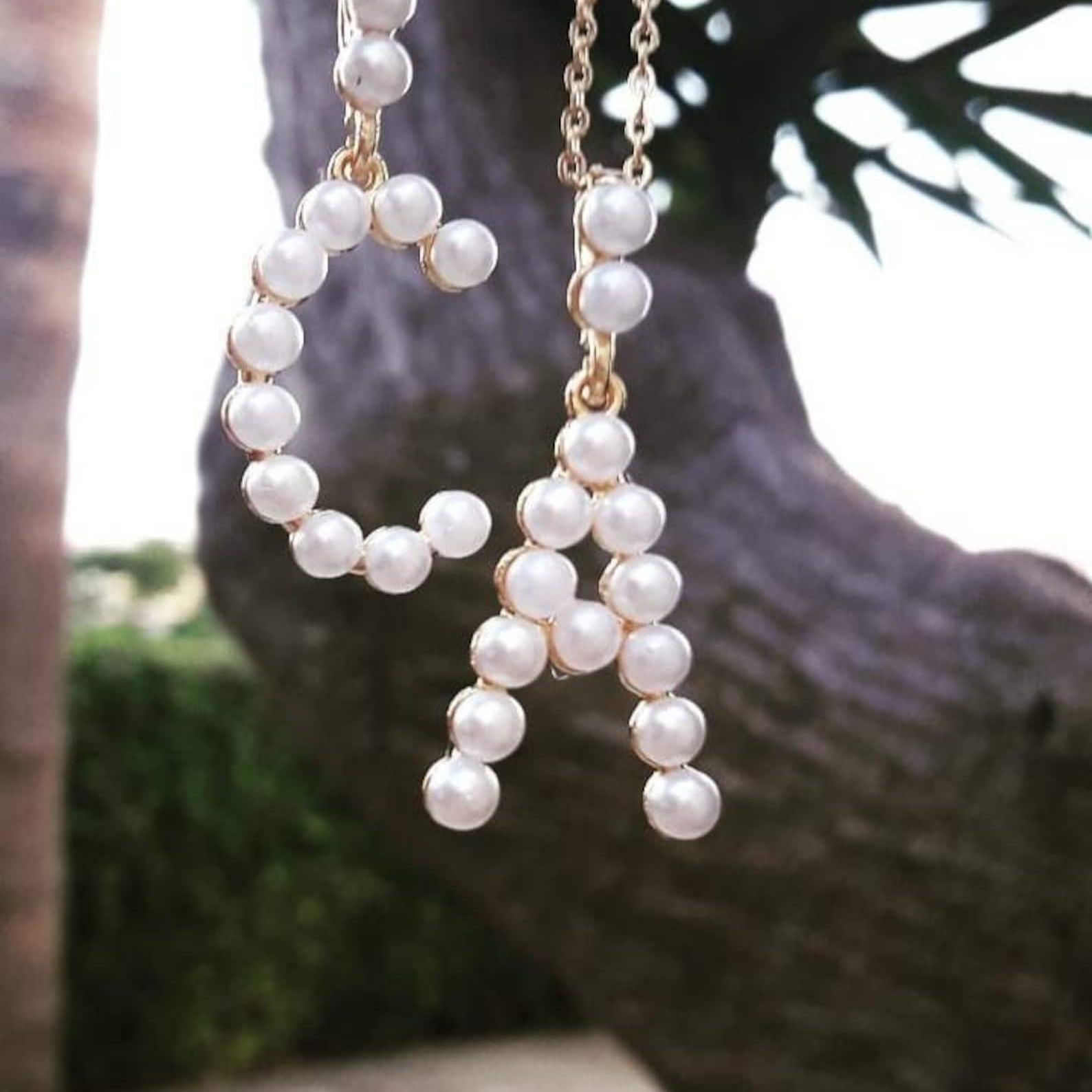 Pearl Initial Layering Pendant - Custom Name Necklace Stainless Steel 评论和价格