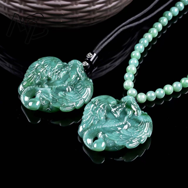 Natural Real Emerald Blue Wate - Necklaces 评论和价格