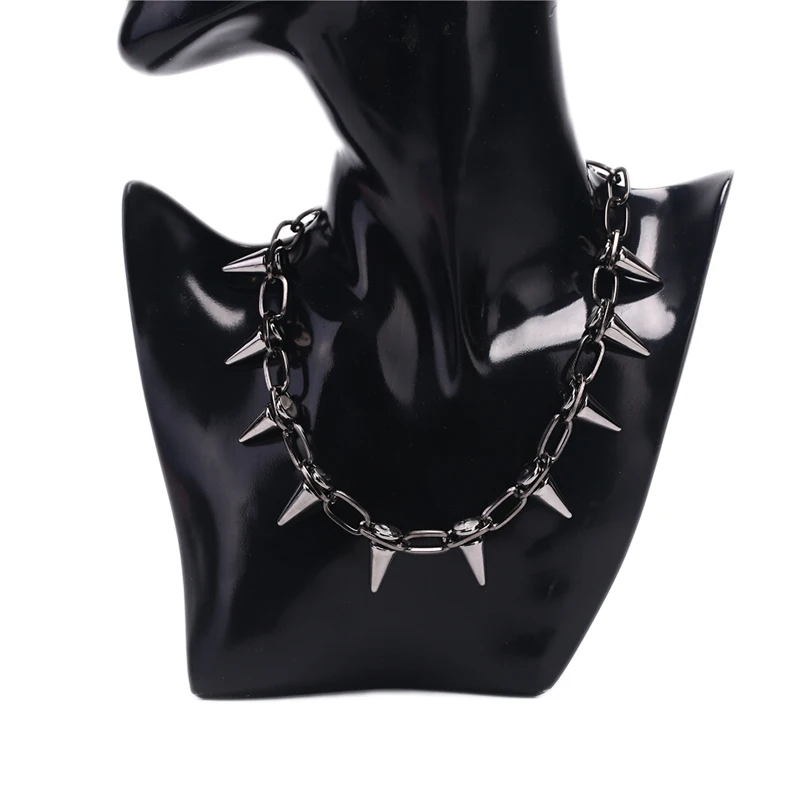 Goth Rock Biker Spike Rivet Co - Goth Punk Spike Choker 评论和价格