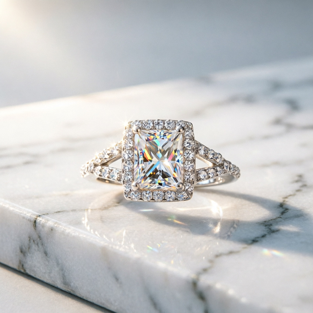 Hot selling fashion 100% S925  - Moissanite Engagement Ring 1 Carat 评论和价格