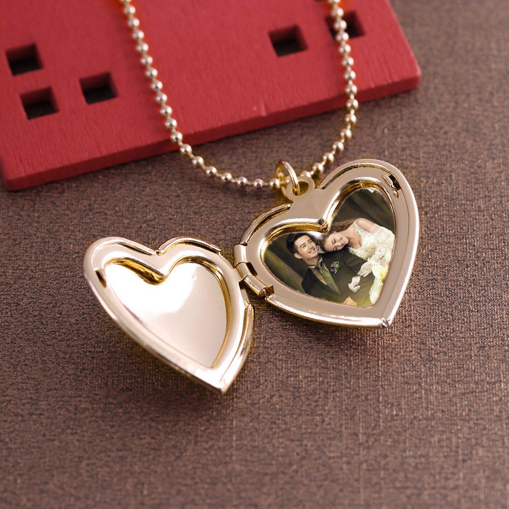 HOOH 1PC Heart Shaped Friend P - Heart Locket Necklace Photo 评论和价格
