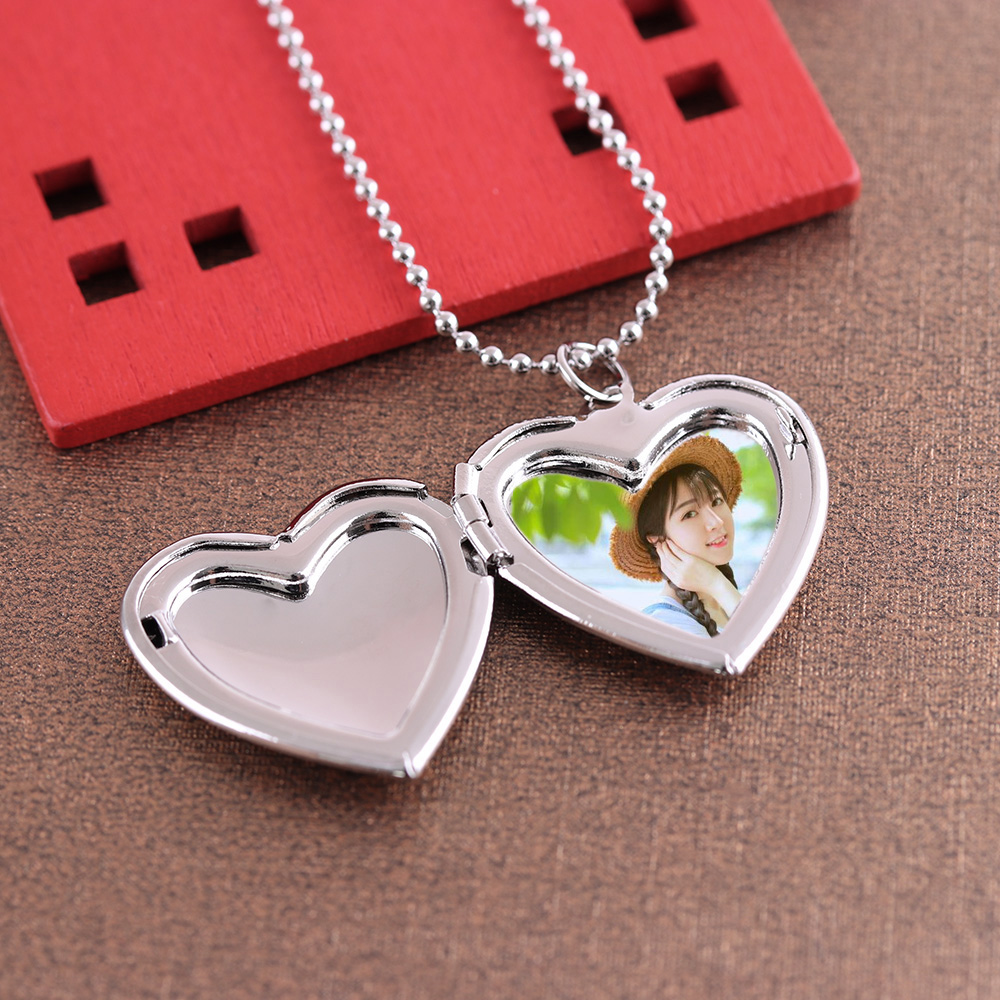 HOOH 1PC Heart Shaped Friend P - Heart Locket Necklace Photo 评论和价格