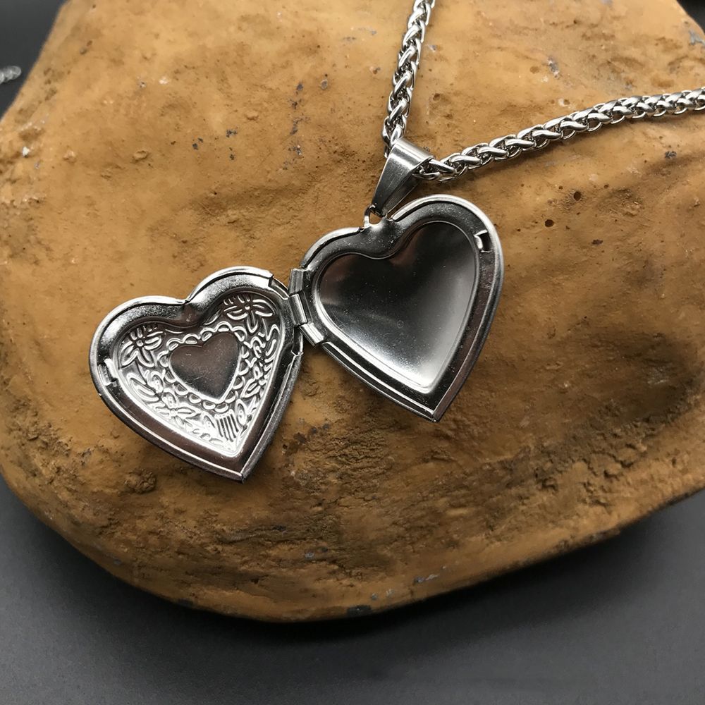 HOOH 1PC Heart Shaped Friend P - Heart Locket Necklace Photo 评论和价格