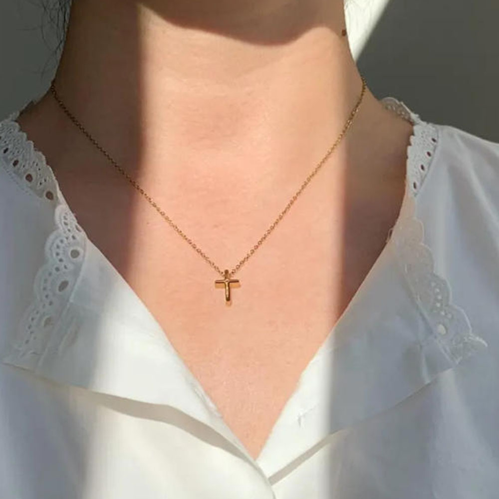 Exquisite gold cross necklace, - Cross Pendant Necklace Gold 评论和价格