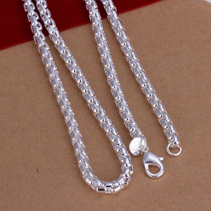 45-60cm 925 Sterling Silver Ne - 925 Sterling Silver Chain Necklace Men 评论和价格