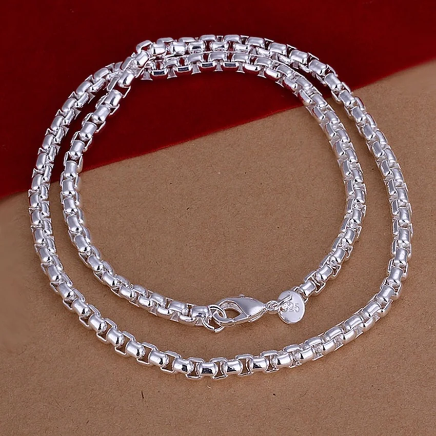 45-60cm 925 Sterling Silver Ne - 925 Sterling Silver Chain Necklace Men 评论和价格