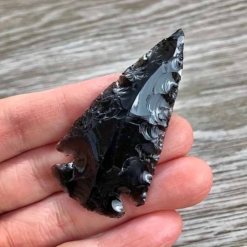1 Obsidian Arrow Pendant -Hand - Crystal Pendant Necklace Natural Stone 评论和价格