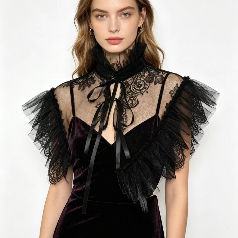 Gothic Style Lace Tulle False  - Necklaces 评论和价格