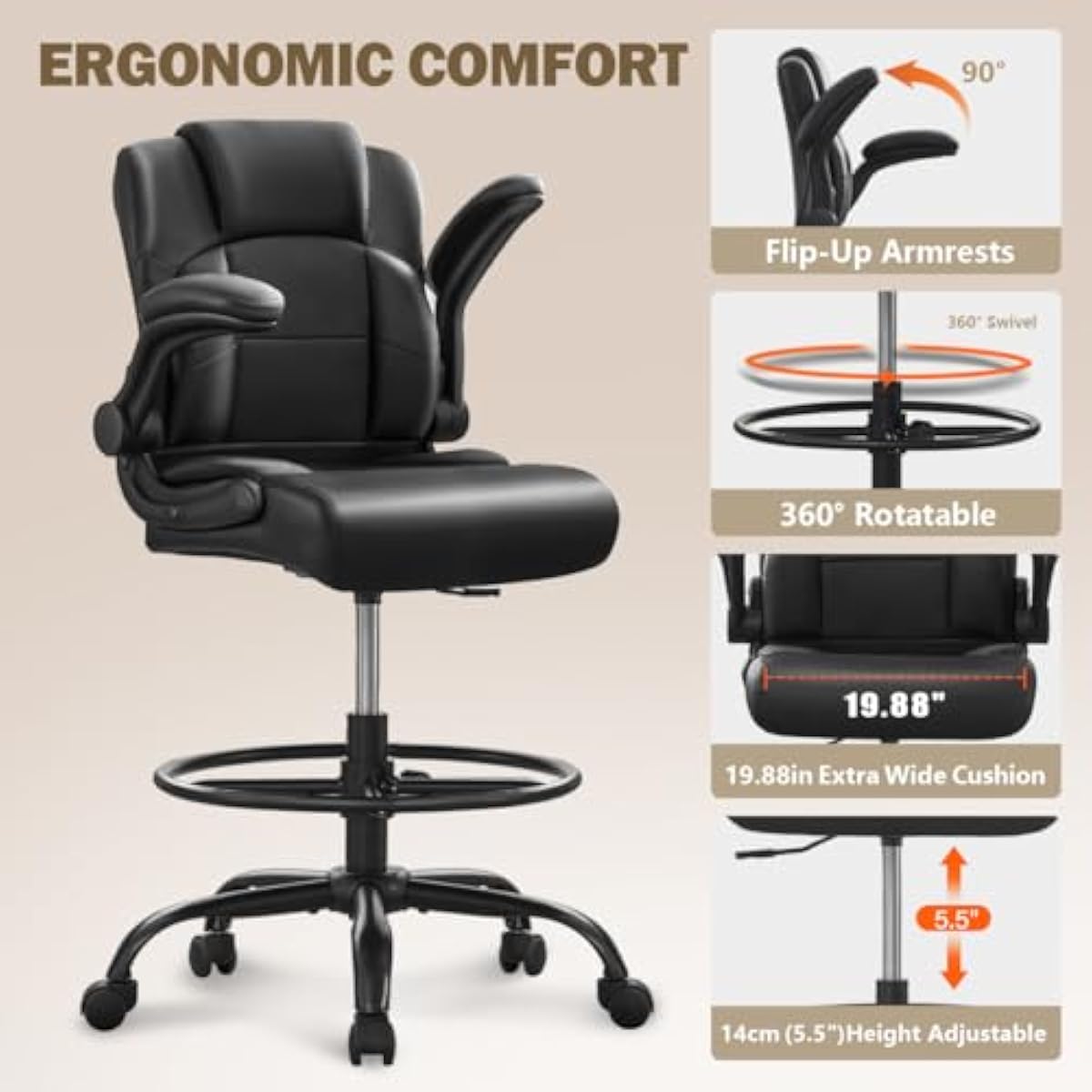 Ergonomic Tall Stool for Stand - Rings 评论和价格