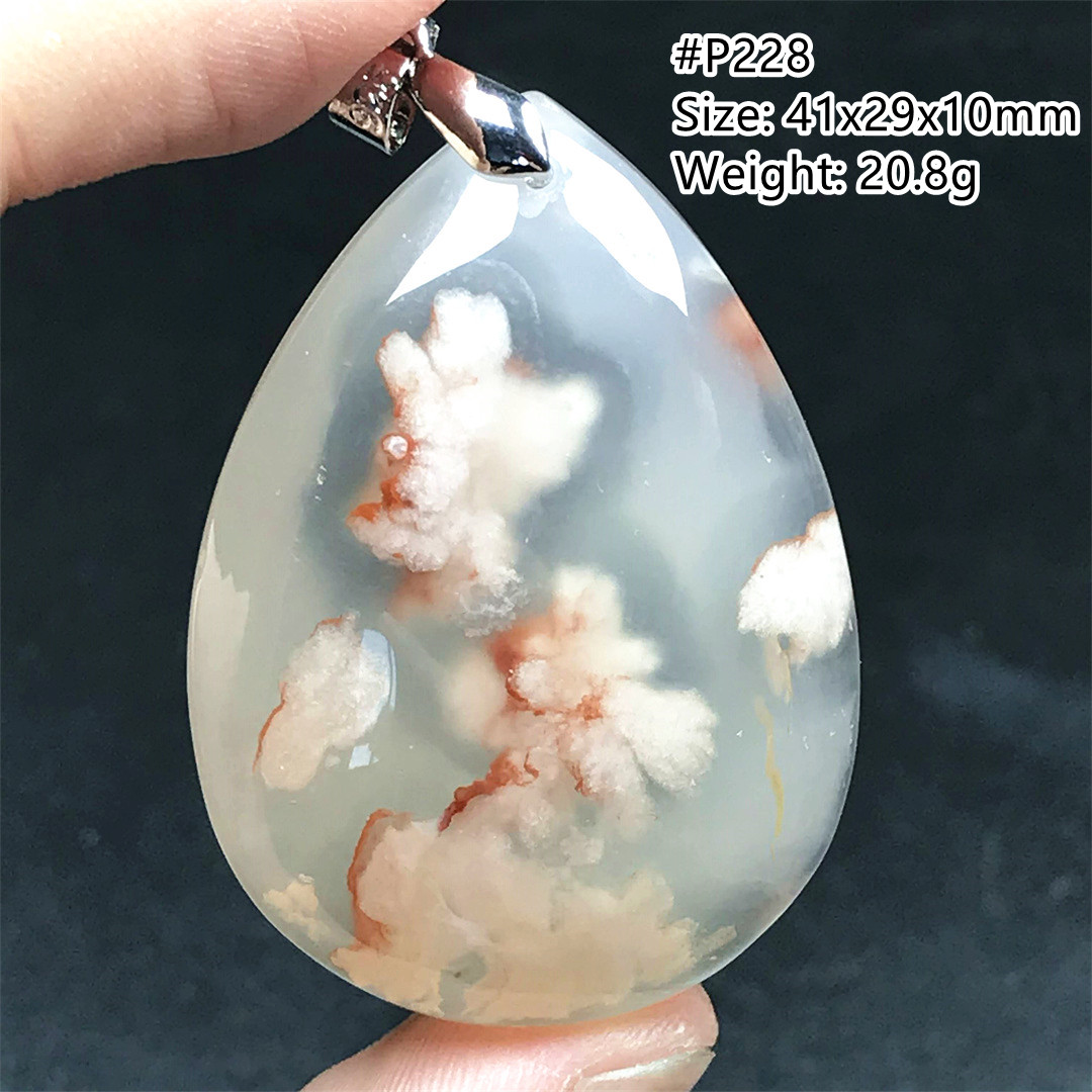 Natural Cherry Agate Necklace  - Crystal Pendant Necklace Natural Stone 评论和价格