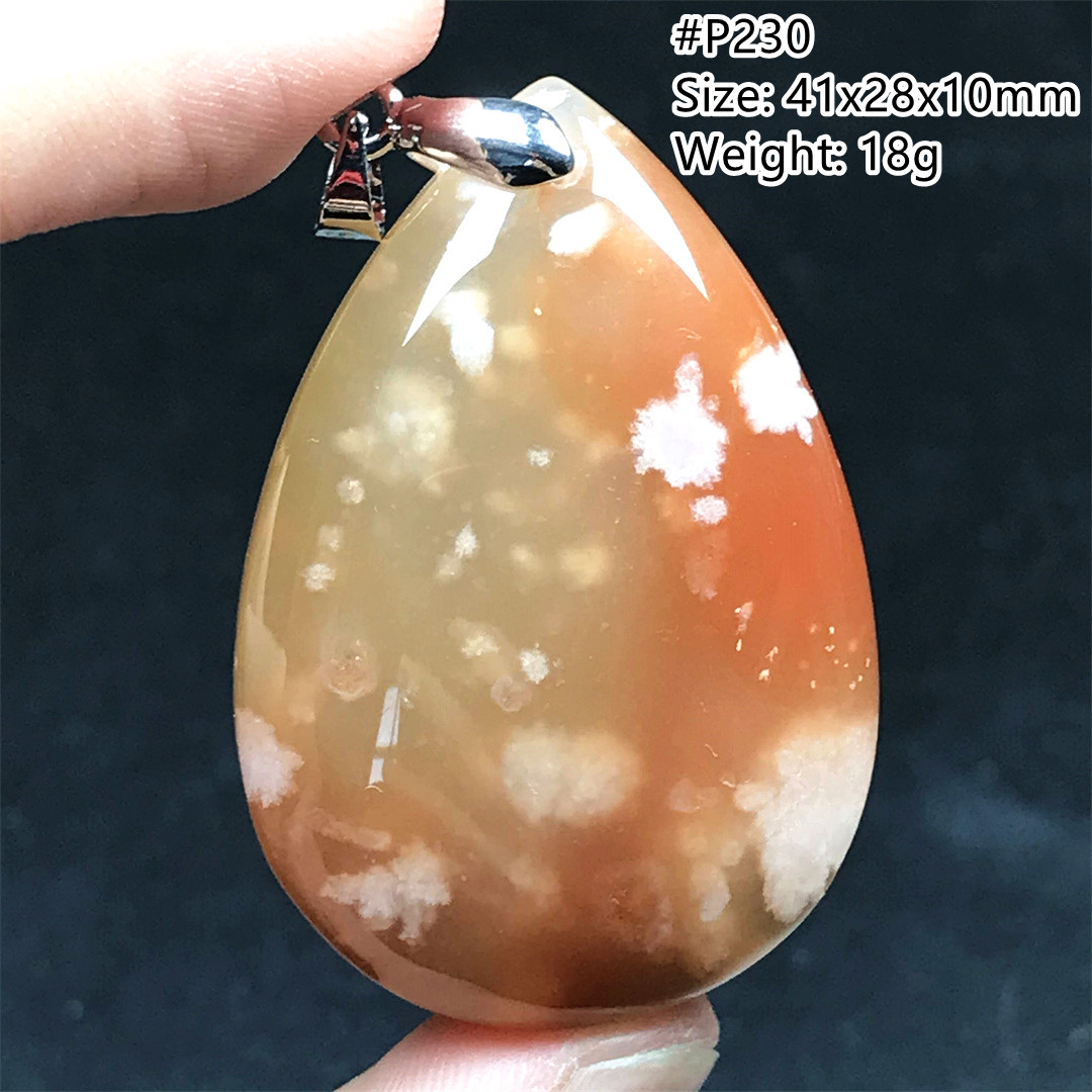 Natural Cherry Agate Necklace  - Crystal Pendant Necklace Natural Stone 评论和价格