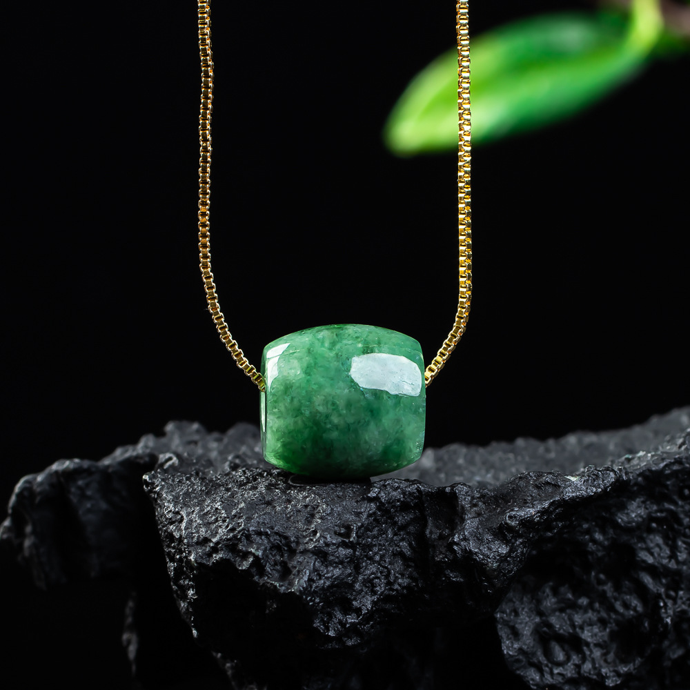 Natural Real Jade Bead Pendant - Necklaces 评论和价格