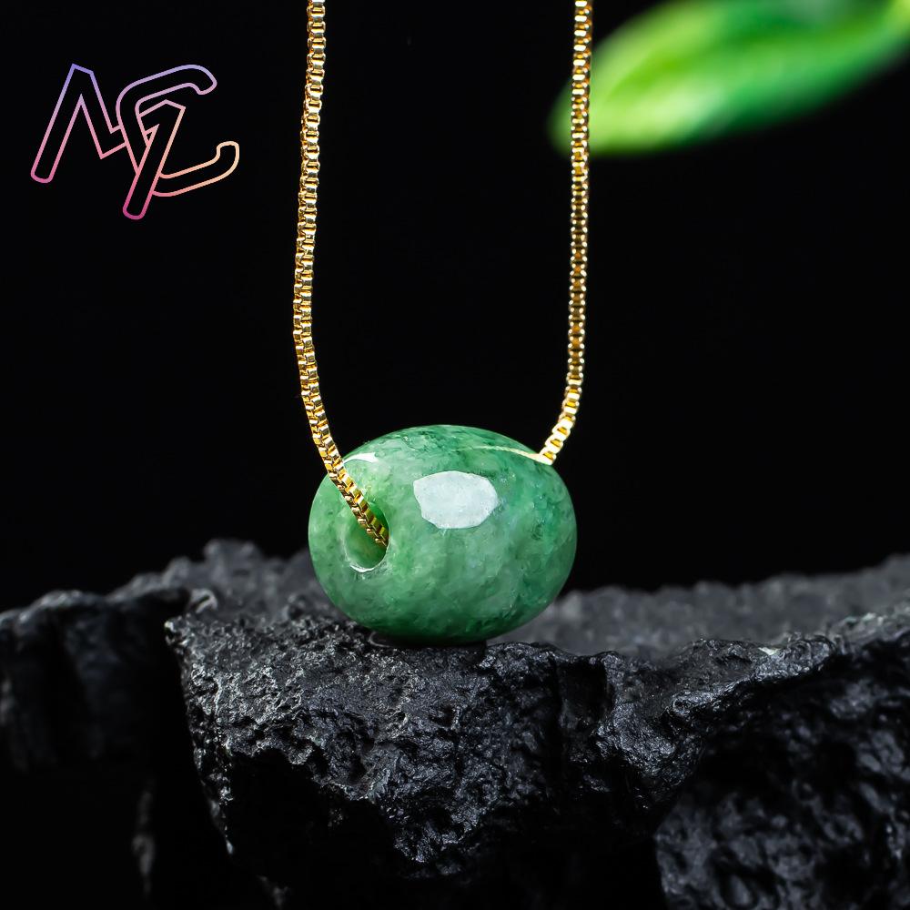 Natural Real Jade Bead Pendant - Necklaces 评论和价格