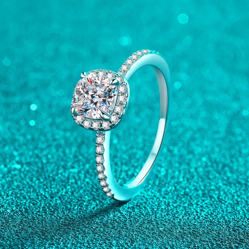 S925 Sterling Silver Moissanit - Moissanite Engagement Ring 1 Carat 评论和价格