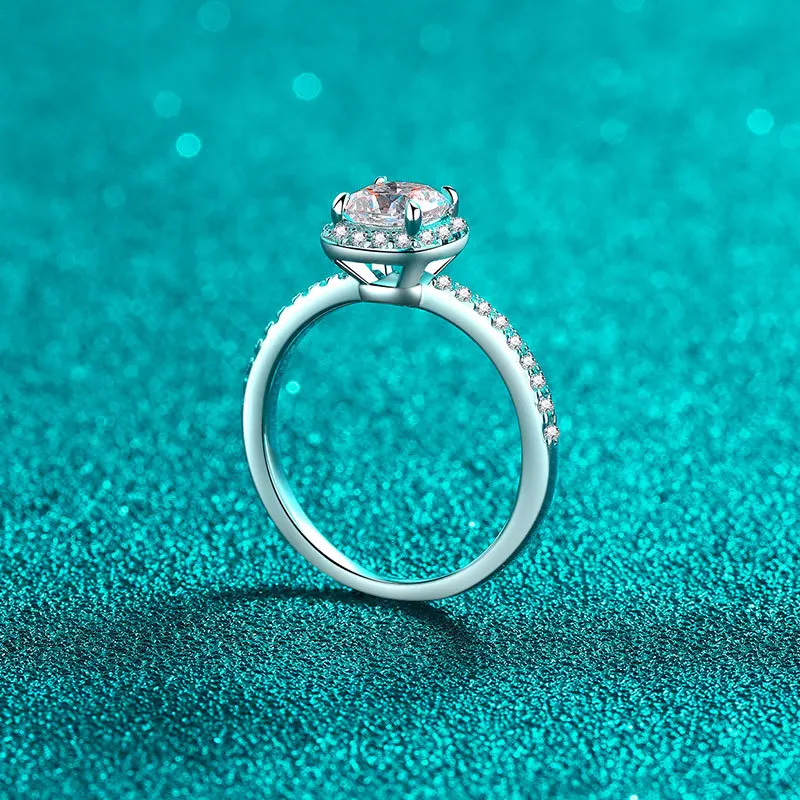 S925 Sterling Silver Moissanit - Moissanite Engagement Ring 1 Carat 评论和价格