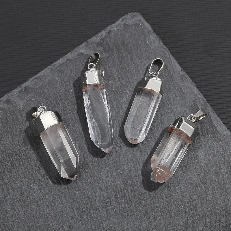 Natural Clear Quartz Crystal P - Crystal Pendant Necklace Natural Stone 评论和价格