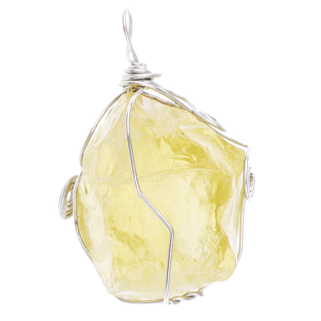 Citrine Pendant Natural Yellow - Crystal Pendant Necklace Natural Stone 评论和价格