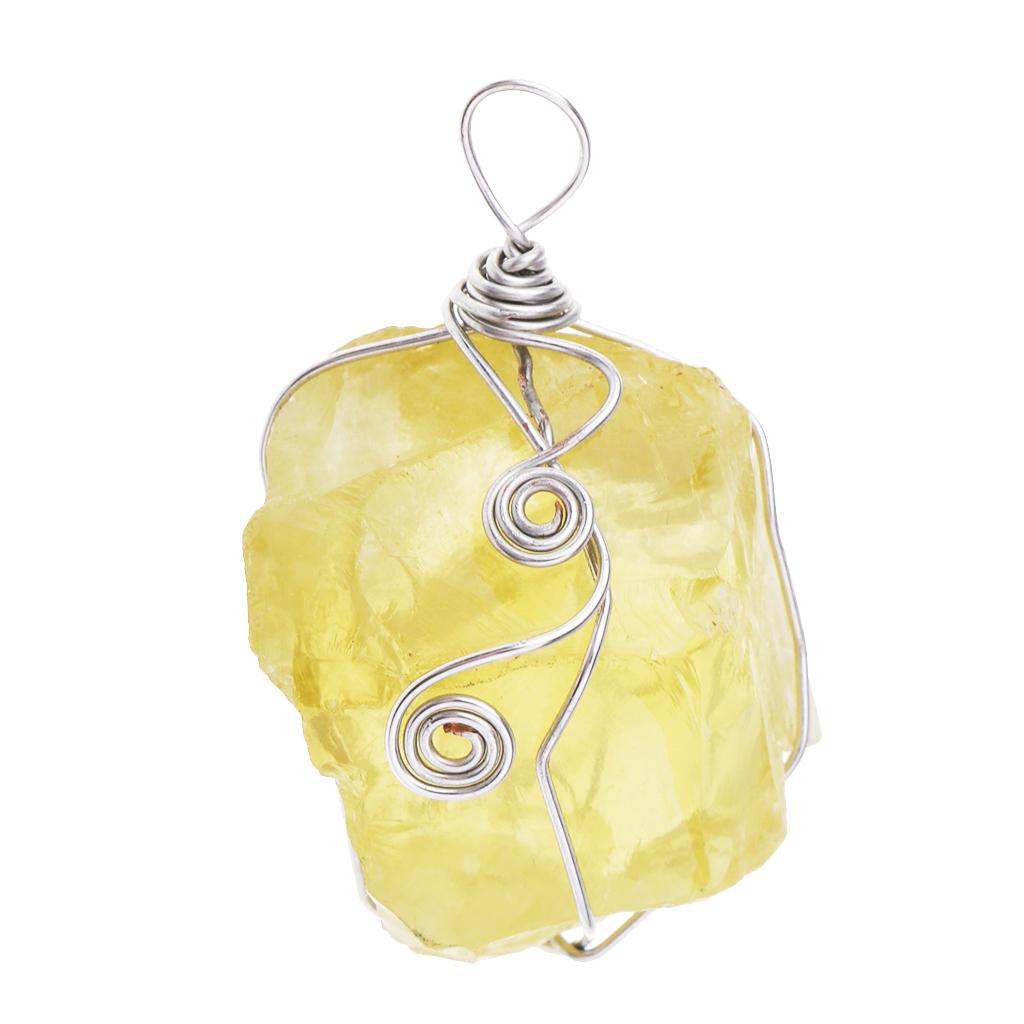 Citrine Pendant Natural Yellow - Crystal Pendant Necklace Natural Stone 评论和价格