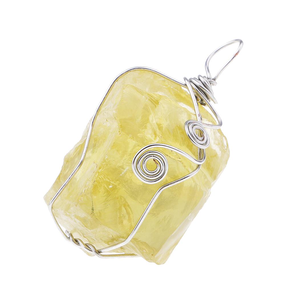 Citrine Pendant Natural Yellow - Crystal Pendant Necklace Natural Stone 评论和价格