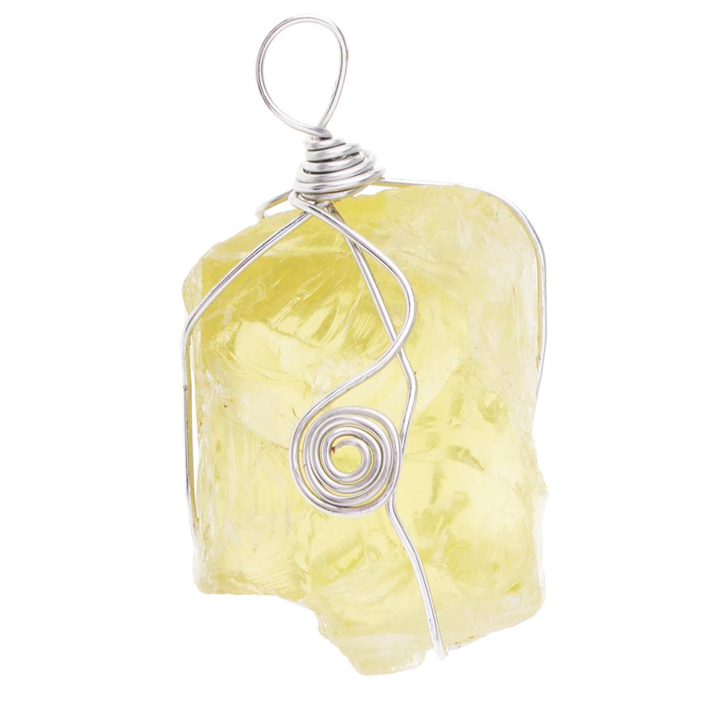 Citrine Pendant Natural Yellow - Crystal Pendant Necklace Natural Stone 评论和价格