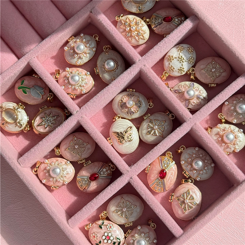 HangZhi Enamel Romantic Pink W - Heart Locket Necklace Photo 评论和价格